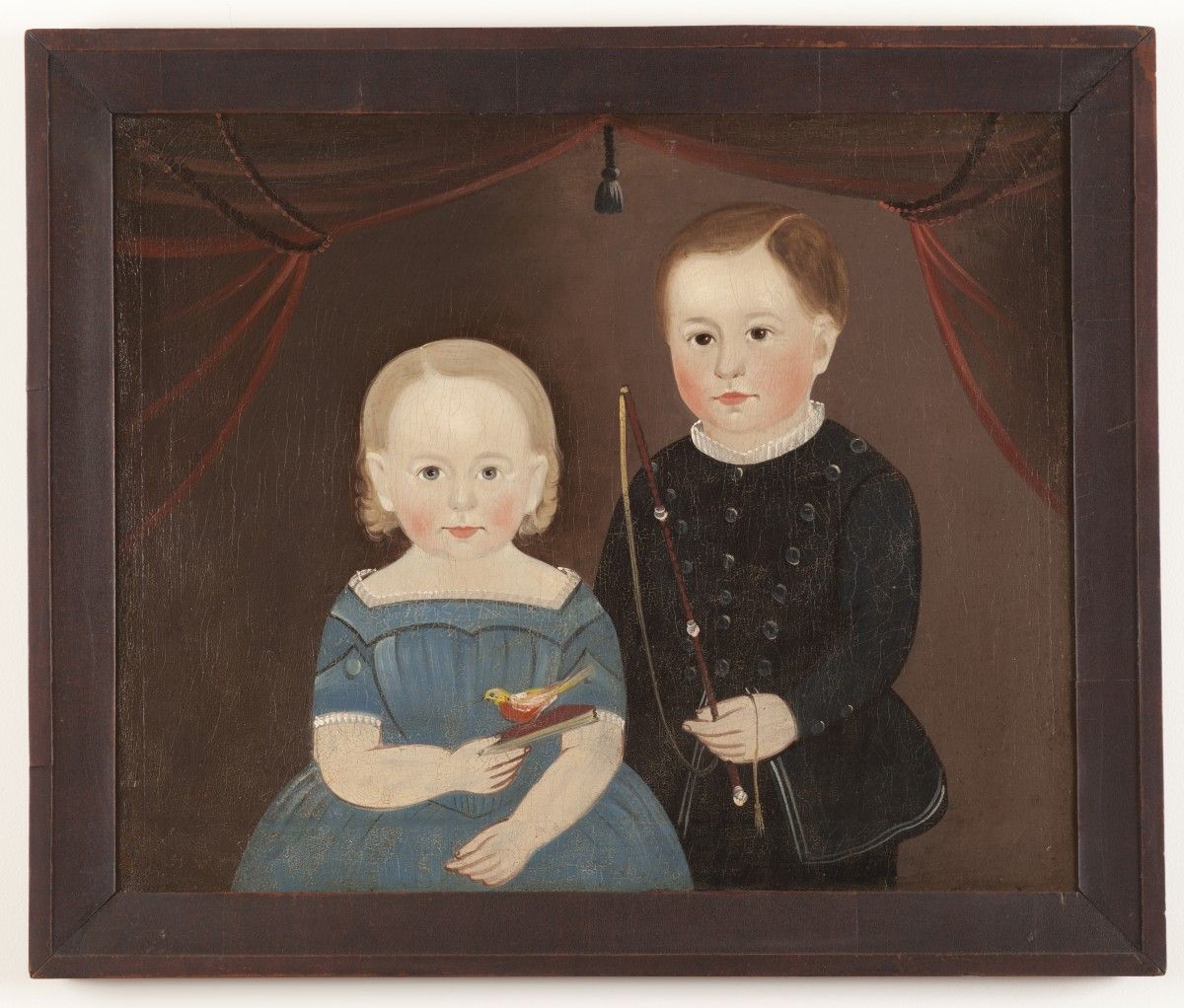 Sturtevant Hamblin (1817-1884), Portrait of Two Children, c. 1845, Oil on Canvas, 21 1/2 x 26 1/2 inches, Courtesy of the Barbara L. Gordon Collection