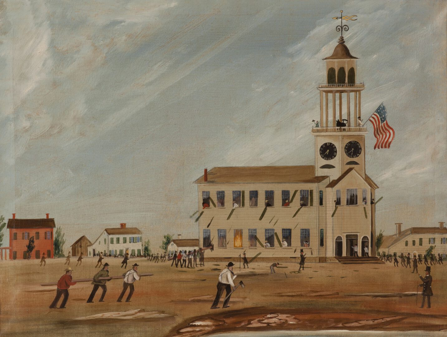 John Hilling (1822-1894), Looting the Old South Church, c. 1854, Oil on Canvas