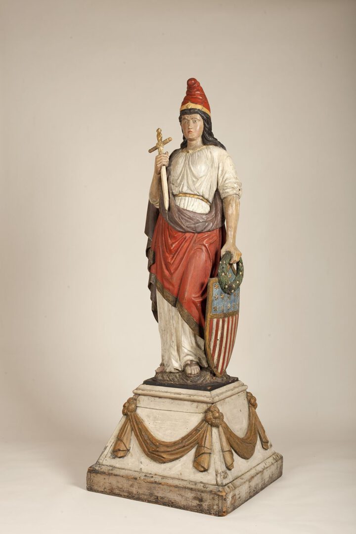 Unidentified Artist, Goddess of Liberty, c. 1875, white pine and paint