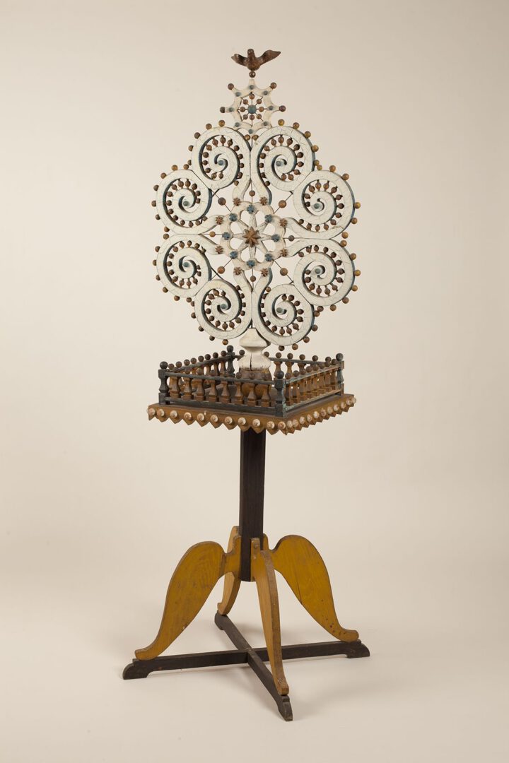 John Scholl (1827-1916), Snowflake Table, 1907-1916, white pine, wire, and paint