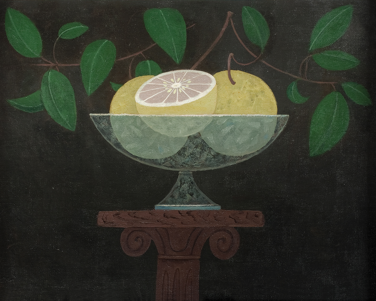 Doris Lee (1904 – 1983), Grapefruit Still Life, 1950, Oil on canvas board