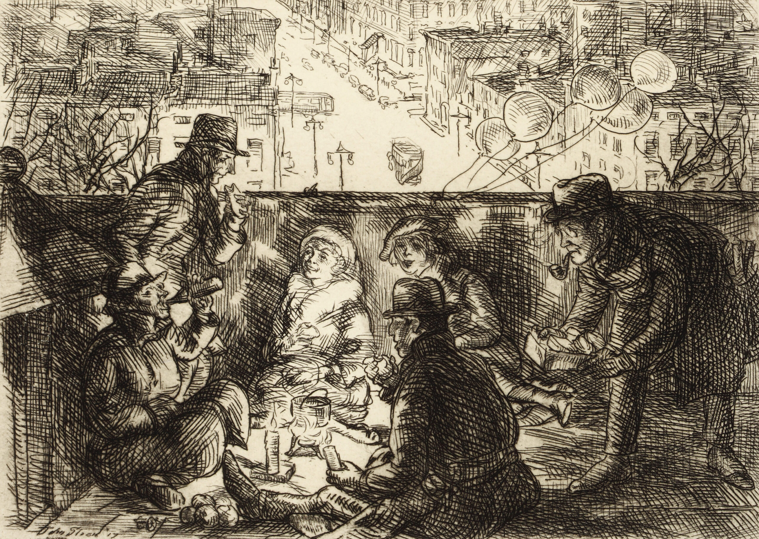 John French Sloan, Arch Conspirators, 1917, Etching on paper