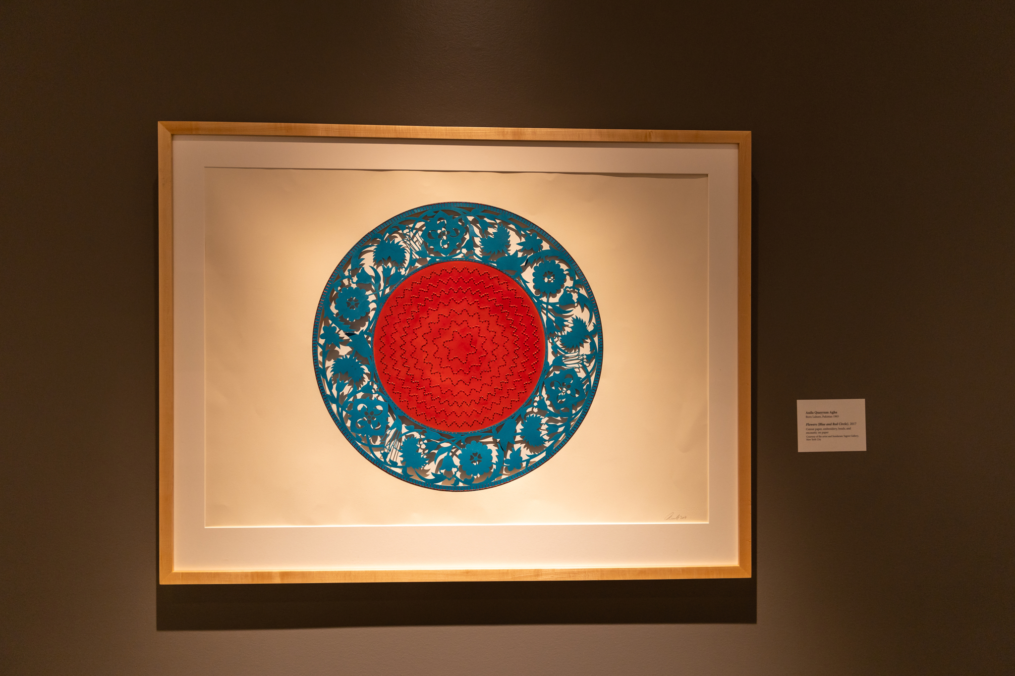 Featured Image for Acquisition Alert: Flowers (Blue and Red Circle) by Anila Quayyum Agha