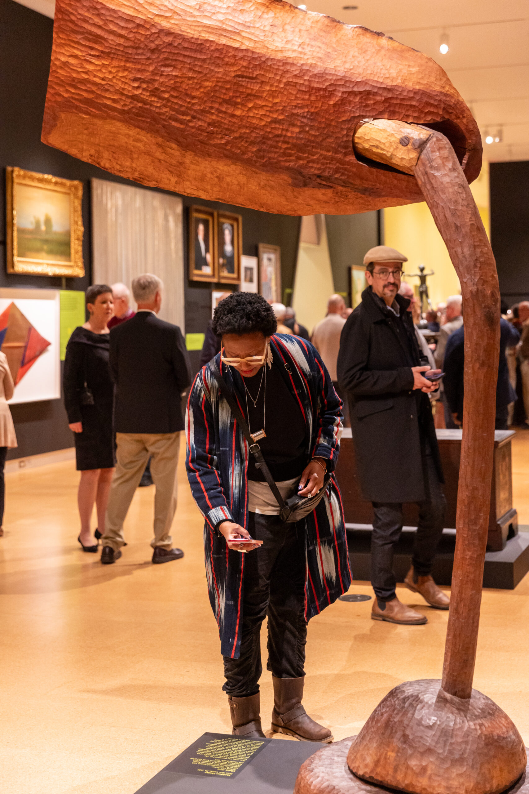 Museum Member Viewing Artwork in the Cantilever Gallery during Member Event