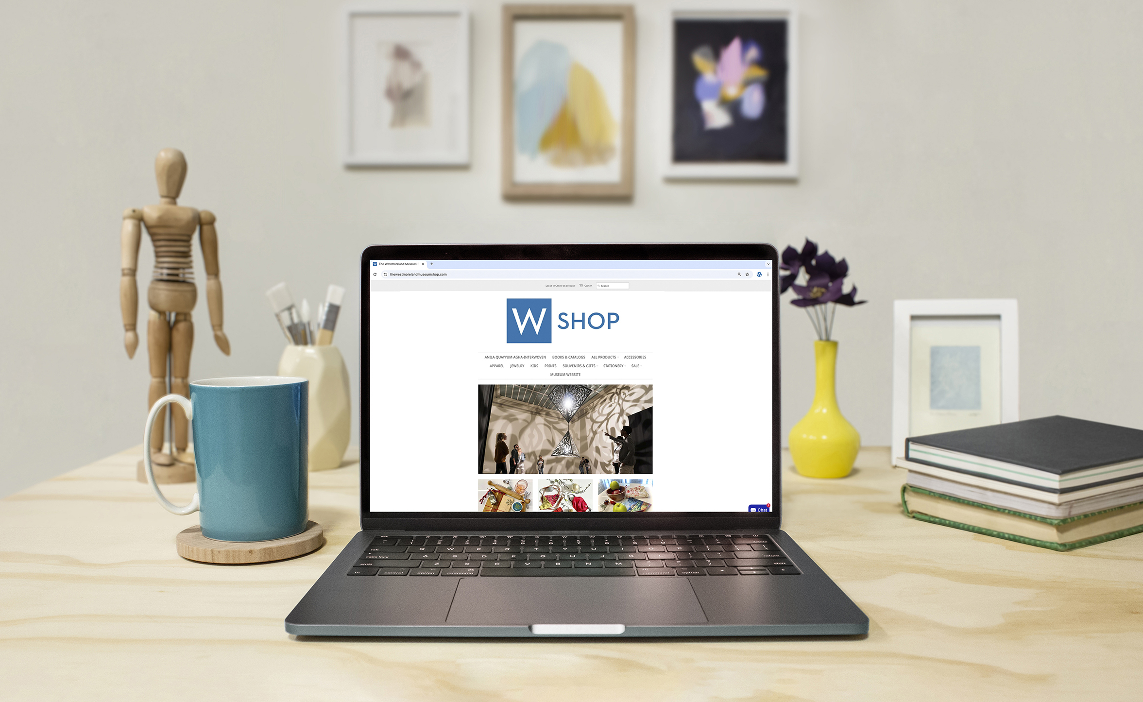 Laptop Computer Showing the Online Shop